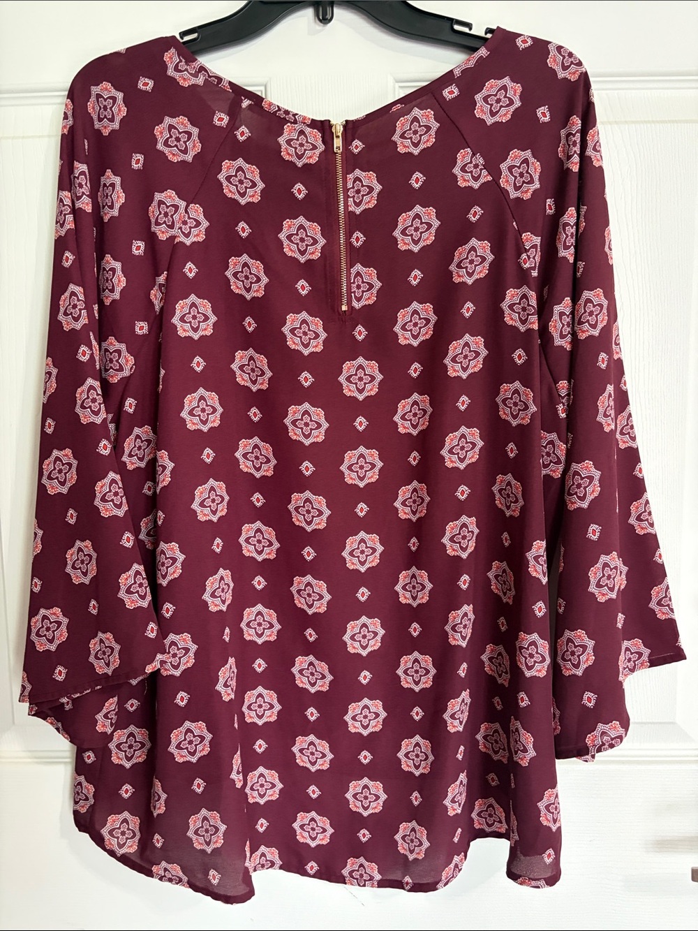 Papermoon Burgundy Floral Medallion Blouse - Picture 5 of 11